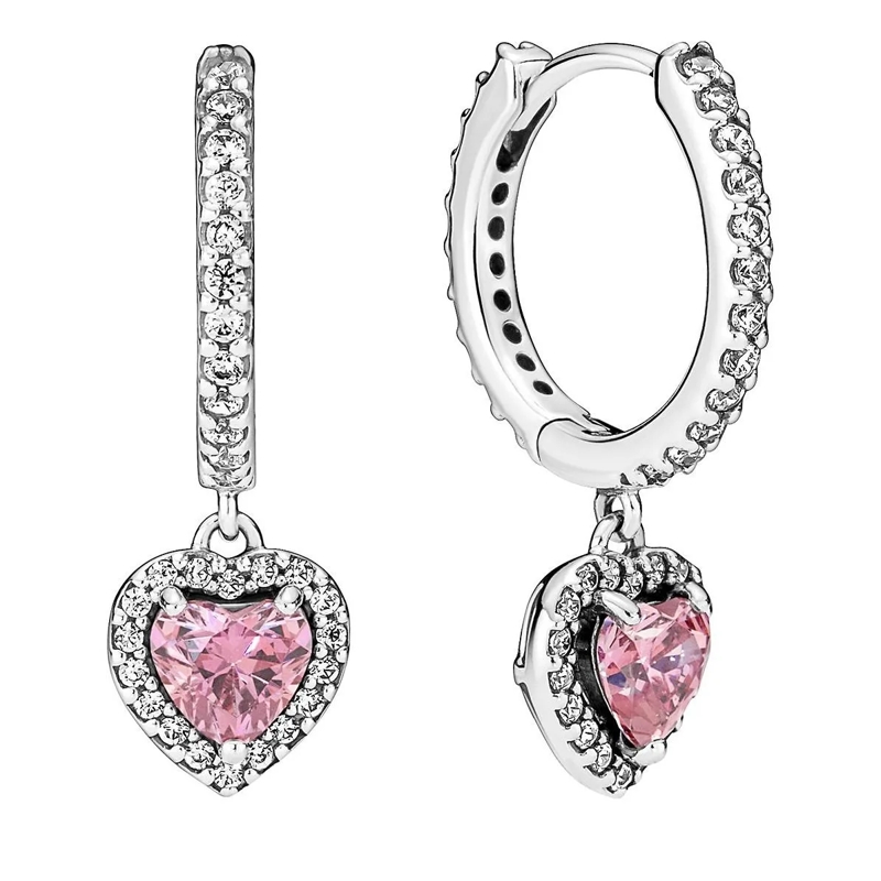 Pandora Creolen Funkelndes Strahlenkranz-Herz Ohrringe Sterling silver