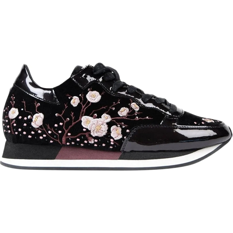 Philippe Model Low-Top-Sneaker Sneaker Paradis in velluto schwarz