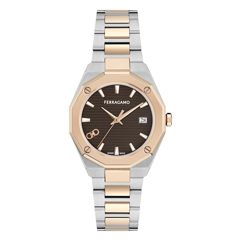 Salvatore Ferragamo Quarzuhr Quarz-Analoguhr Versilia 3H silber