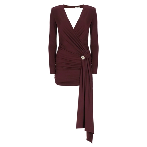 Elisabetta Franchi Mini-Kleider Draped Dress Burgundy