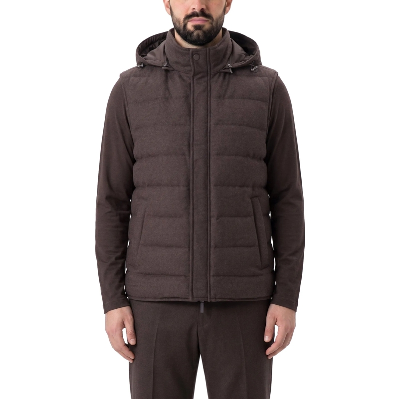 Maurizio Baldassari Gilet Daunenweste mit Kaschmir braun(Image 2)