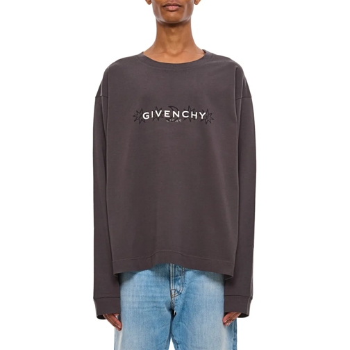 Givenchy Cotton T-Shirt Grey Topjes met lange mouwen