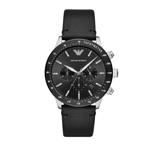 Emporio Armani Sport Watch Black Silver Chronograph
