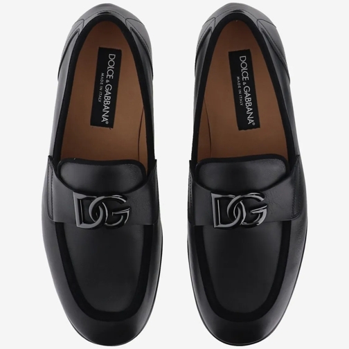 Dolce&Gabbana Mocassin Dg Logo Leather Loafers Black (Image 2)