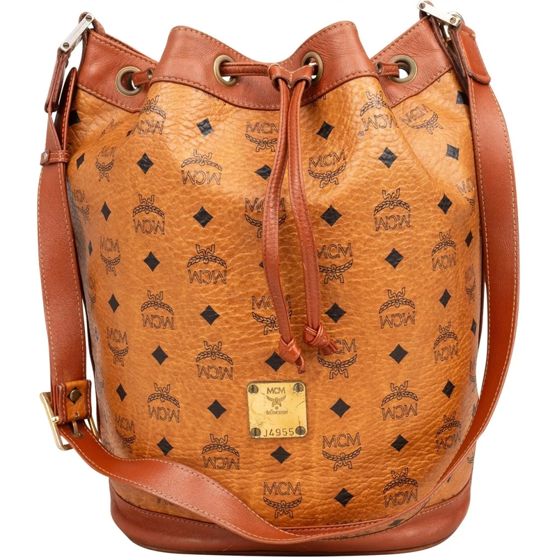 MCM Tote MCM Visetos Monogram Bucket Crossbody Bag braun