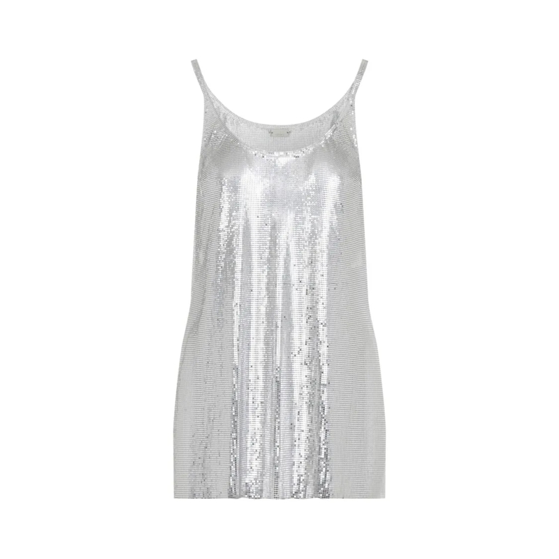 Paco Rabanne Bluse Aluminium Top Silver