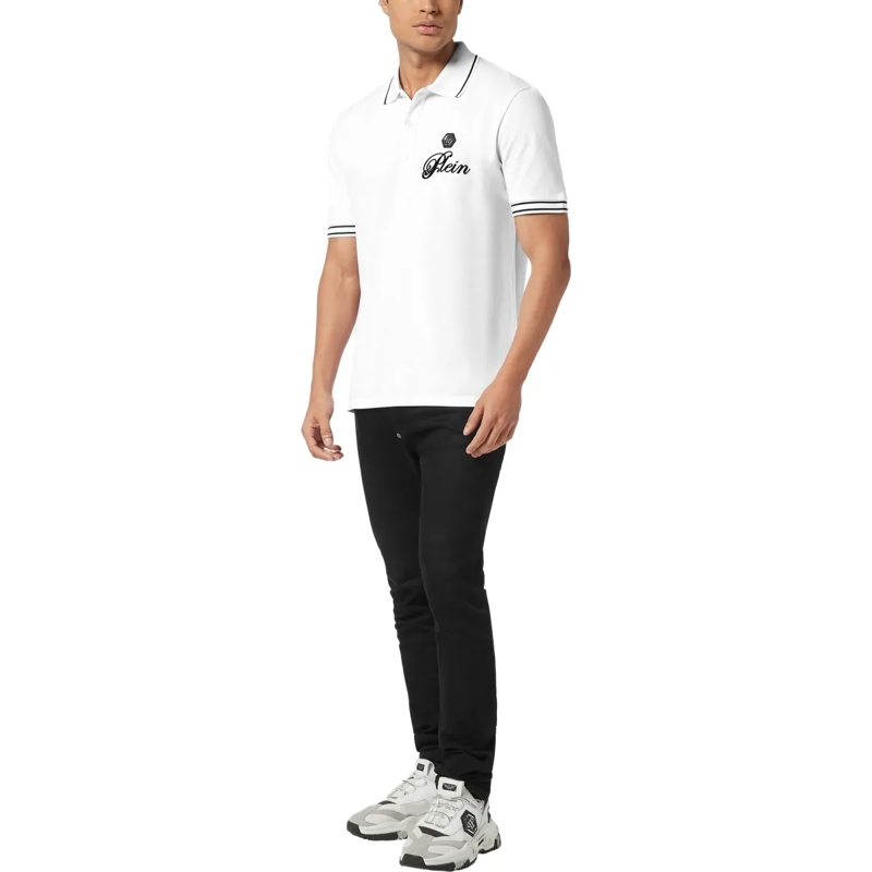 Philipp Plein Top Poloshirt Ss Signature weiss(Image 4)