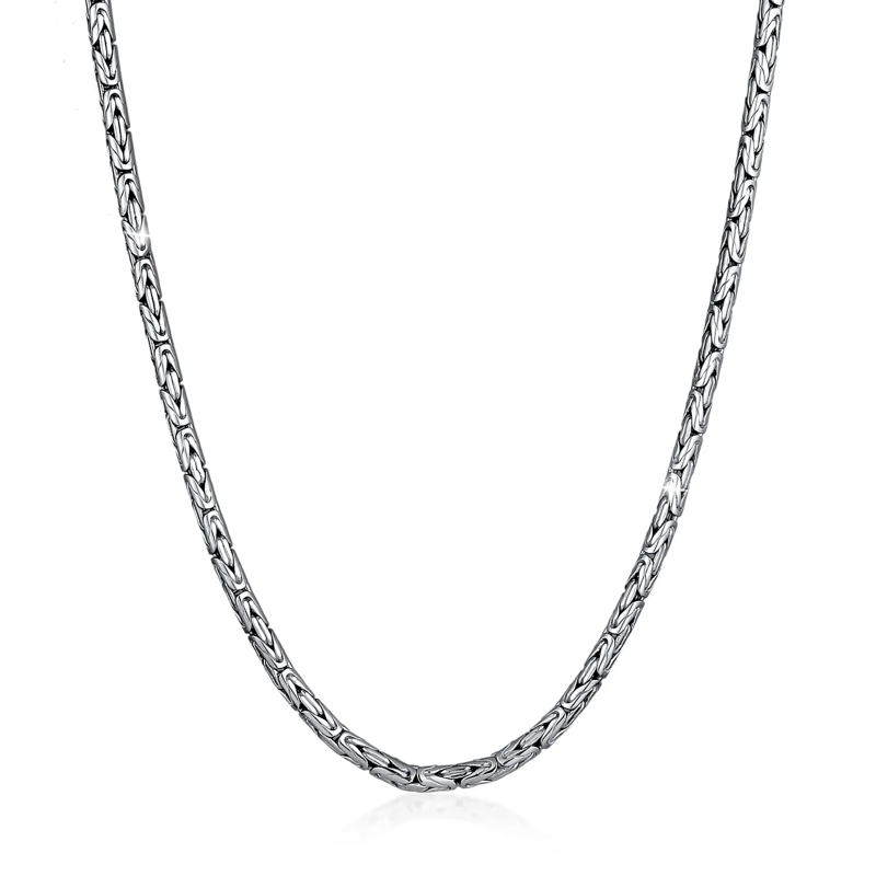 Kuzzoi Mittellange Halskette Halskette Herren K�nigskette Oxidiert 925 Sterling schwarz