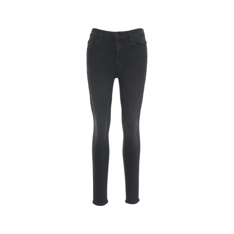 Mother Jeans Skinny Jeans With Sleek Silhouette And Subtle Fade Black