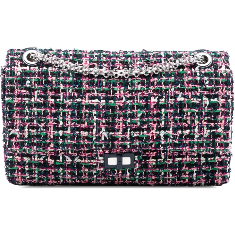 Chanel Schultertasche Reissue 2.55 Tweed Double Flap 226 rose
