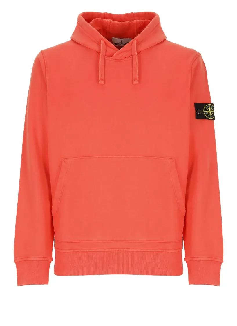 Thumbnail - Stone Island - Orange Cotton Hoodie With Logo - Größe L - orange