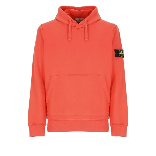 Stone Island Hoodie Orange Cotton Hoodie With Logo Orange