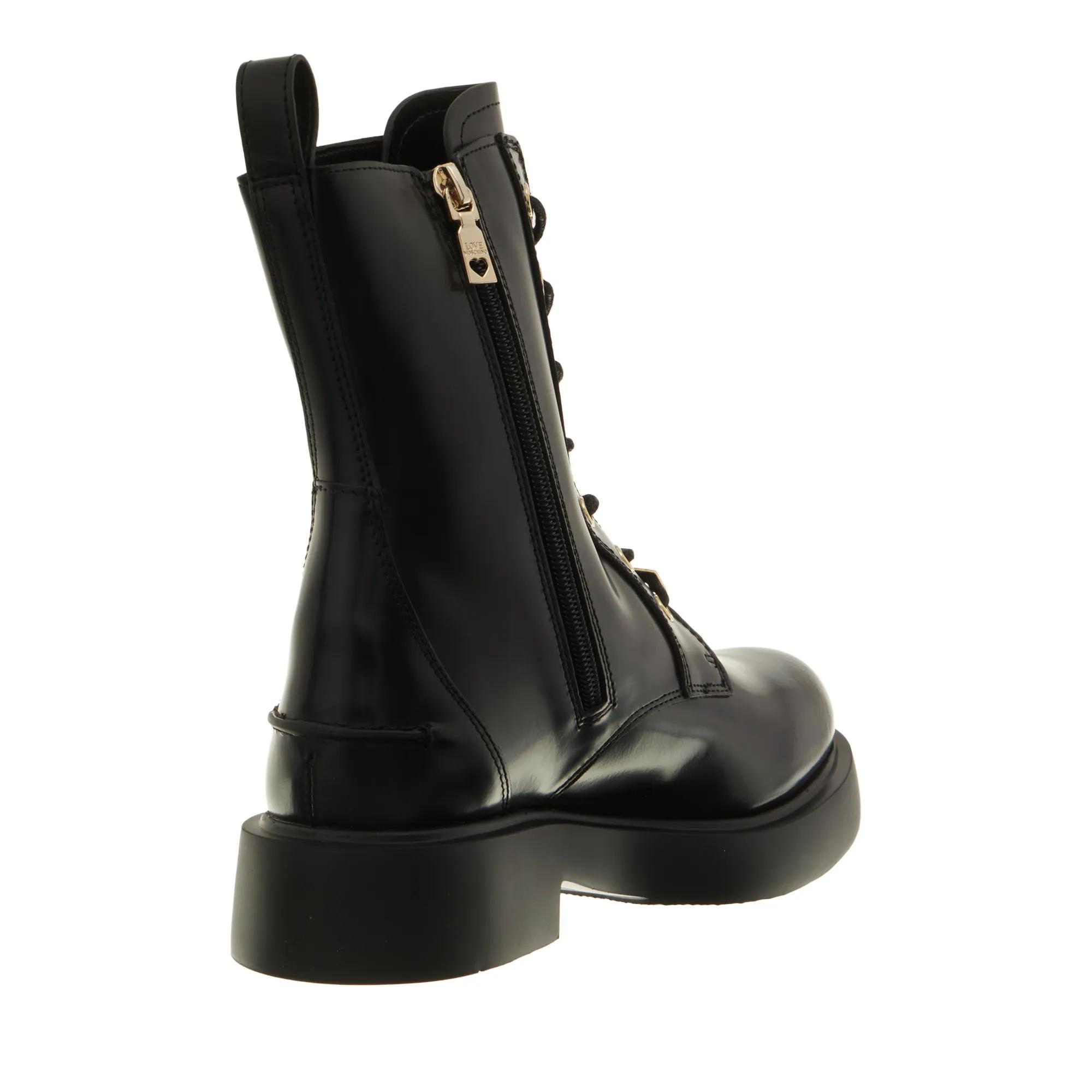 ショートブーツ・ブーティ LOVE MOSCHINO Woman Flat ankle boots Black JA24175G0LIA0 000 Moschino(モスキーノ) ショートブーツ・ブーティ(レディース