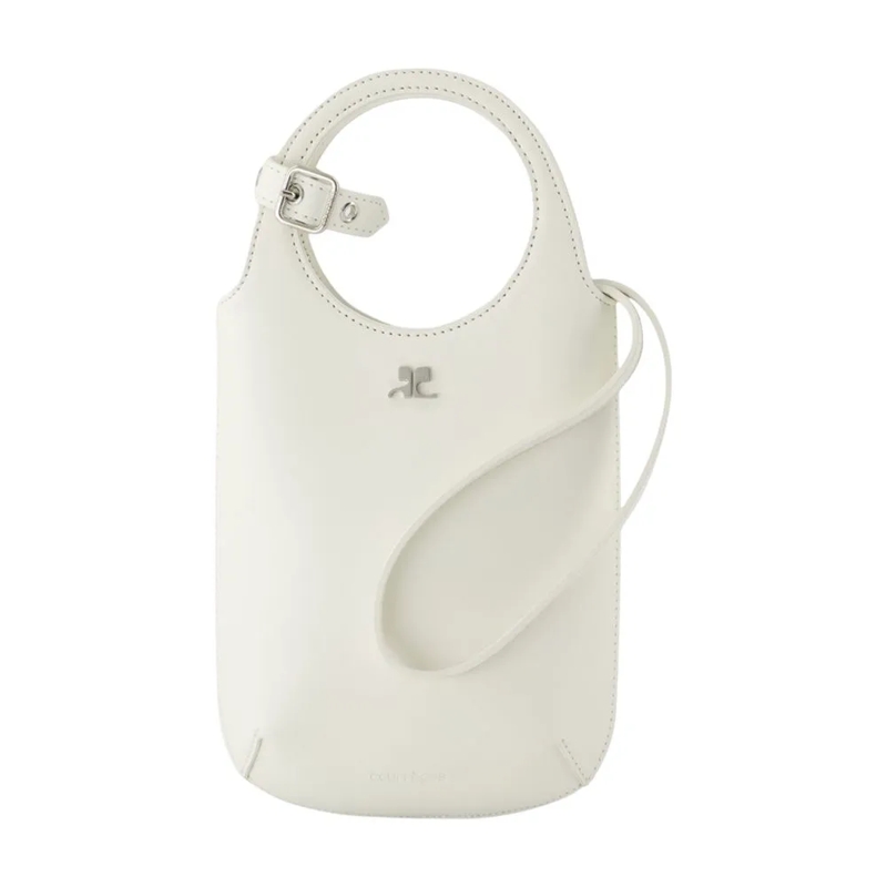 Courrèges Crossbody Bag Slim Holy Purse - Leather - White White