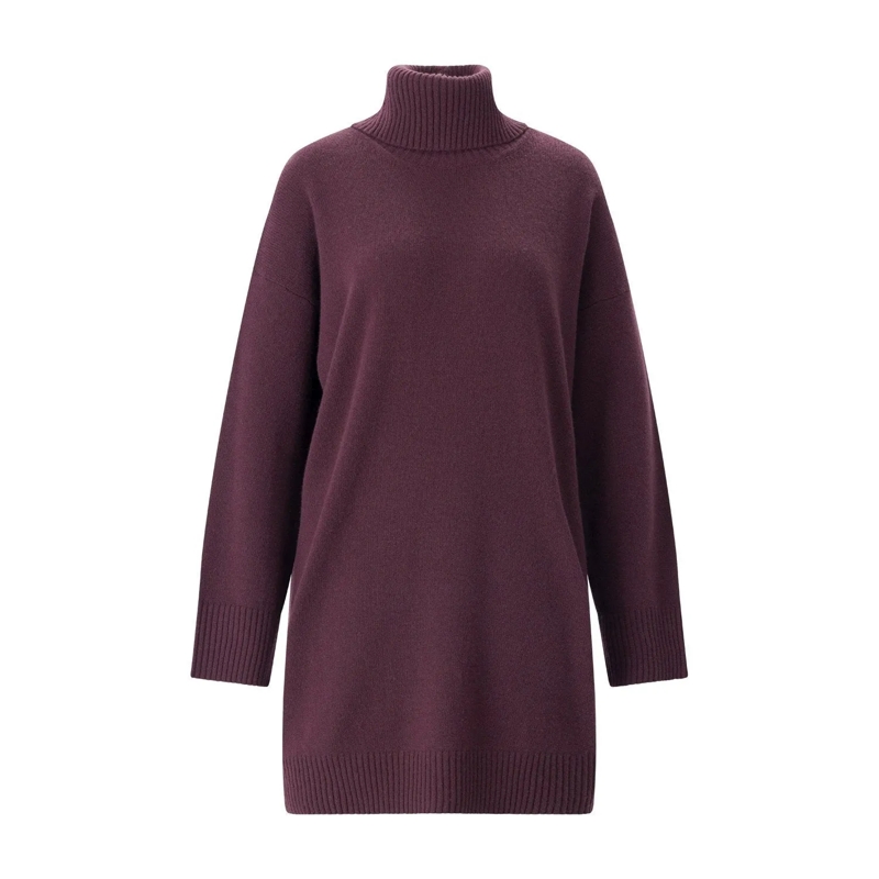 Roberto Collina  Strickkleid aus Merinowolle & Kaschmir Dunkelrot