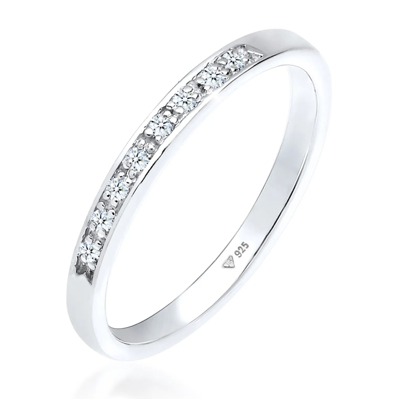 Elli Ring Ring Aufsteckring Funkelnd Diamant (0.04 ct) 925 S weiss(Image 9)