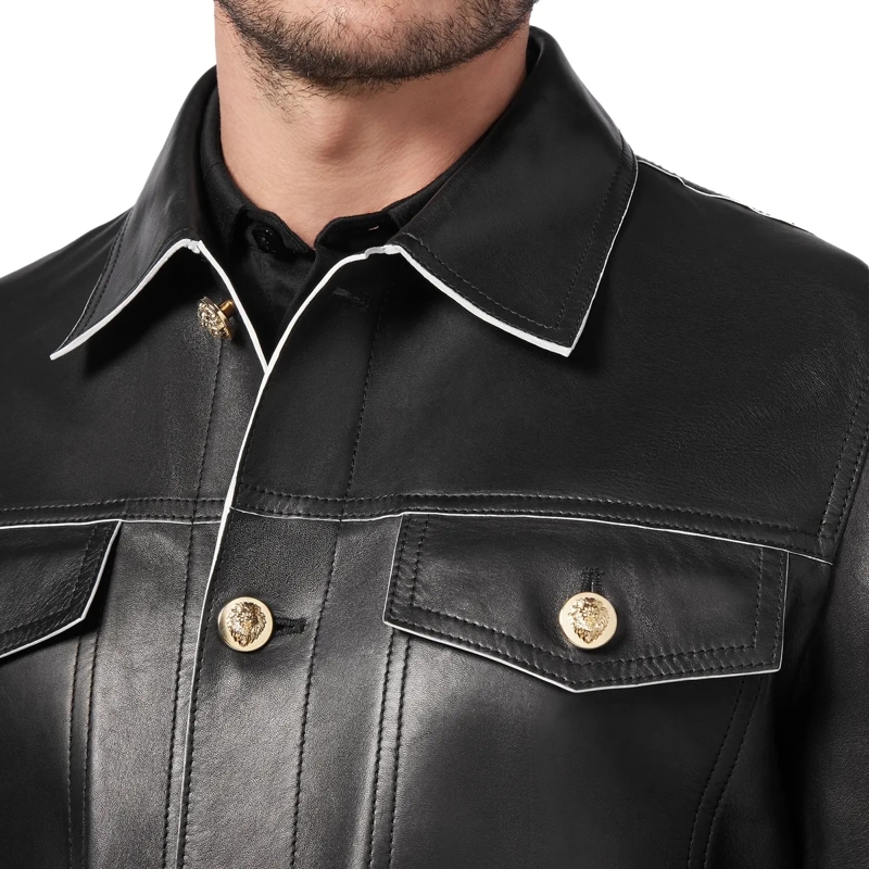 BILLIONAIRE Daunenjacke Lederjacke schwarz(Image 4)