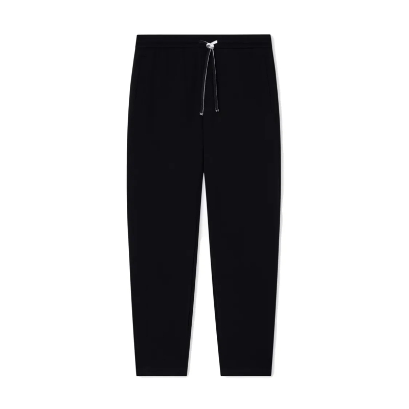 Emporio Armani Pantalon de costume Black Trousers With Drawstring Waist Black