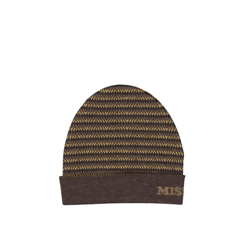 Missoni Hoed Knitted Wool Hat With Ribbed Trim Black