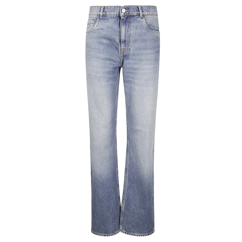 Coperni Jeans Straight-Leg Denim Jeans With Silver Buckle Detail Blue