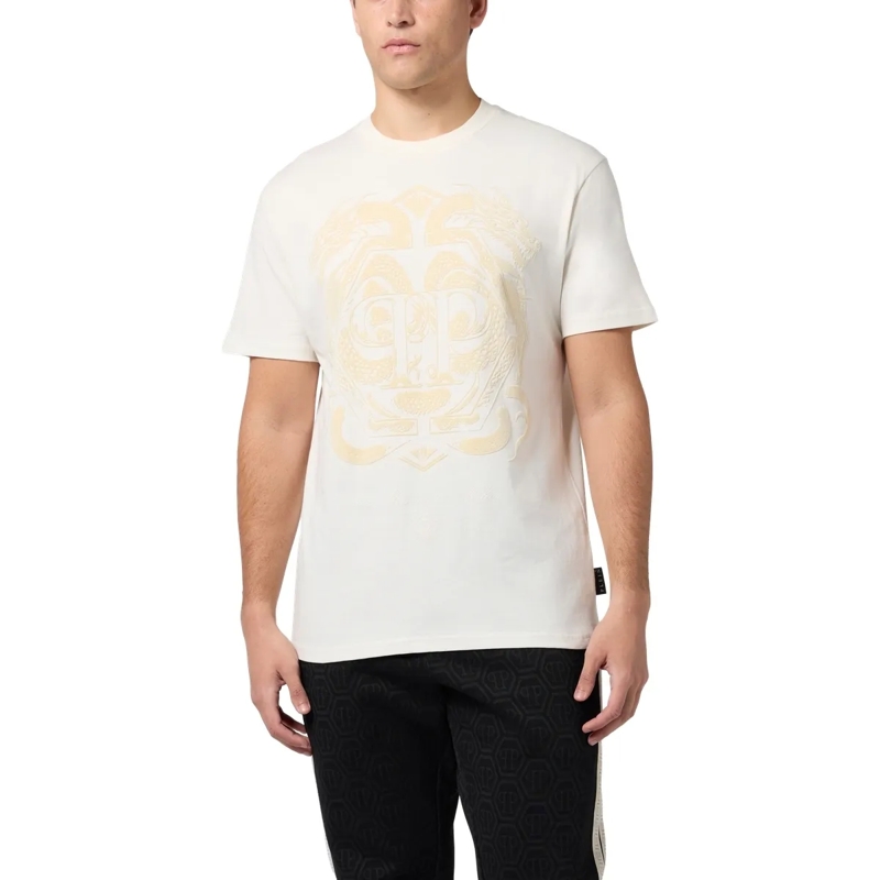 Philipp Plein T-Shirt Printed Round Neck T-Shirt Dragon weiss(Image 3)