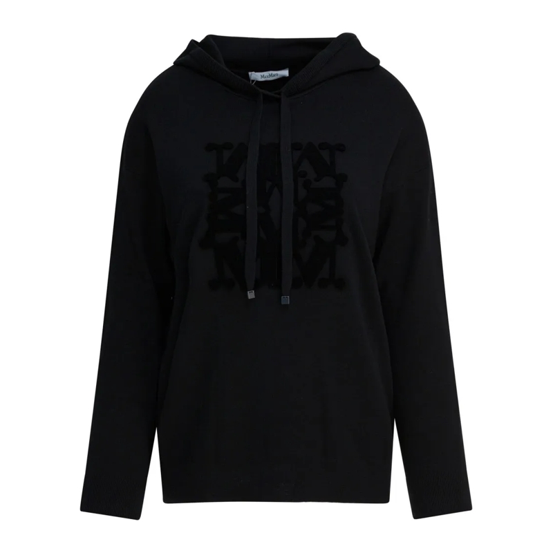 Max Mara Trui Virgin Wool Hooded Sweater Black