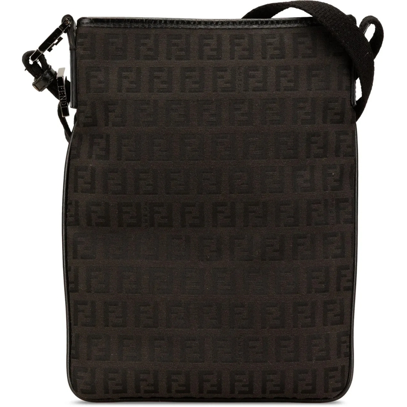 Fendi Schultertasche Zucchino Canvas Crossbody schwarz