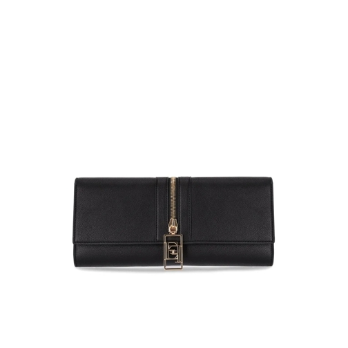 Elisabetta Franchi Fourre-tout ELISABETTA FRANCHI SCHWARZES CLUTCH MIT REISSVERSC schwarz