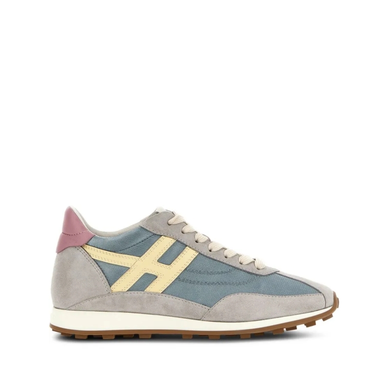 Hogan Lage-top sneaker Muted Blue Silk And Nylon Blend Low-Top Sneakers Grey
