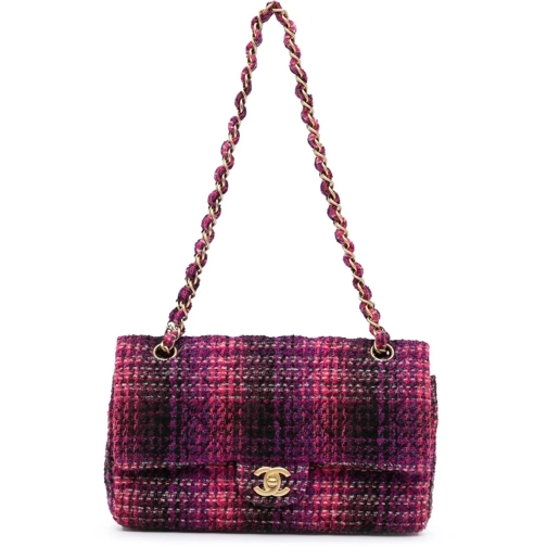 Chanel Sac à bandoulière 2009-2010 Medium Classic Tweed Double Flap lila