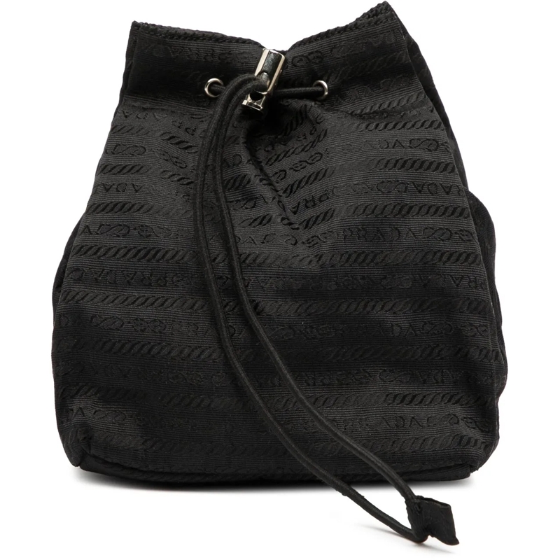 Prada Necessaire Tessuto Drawstring Pouch schwarz