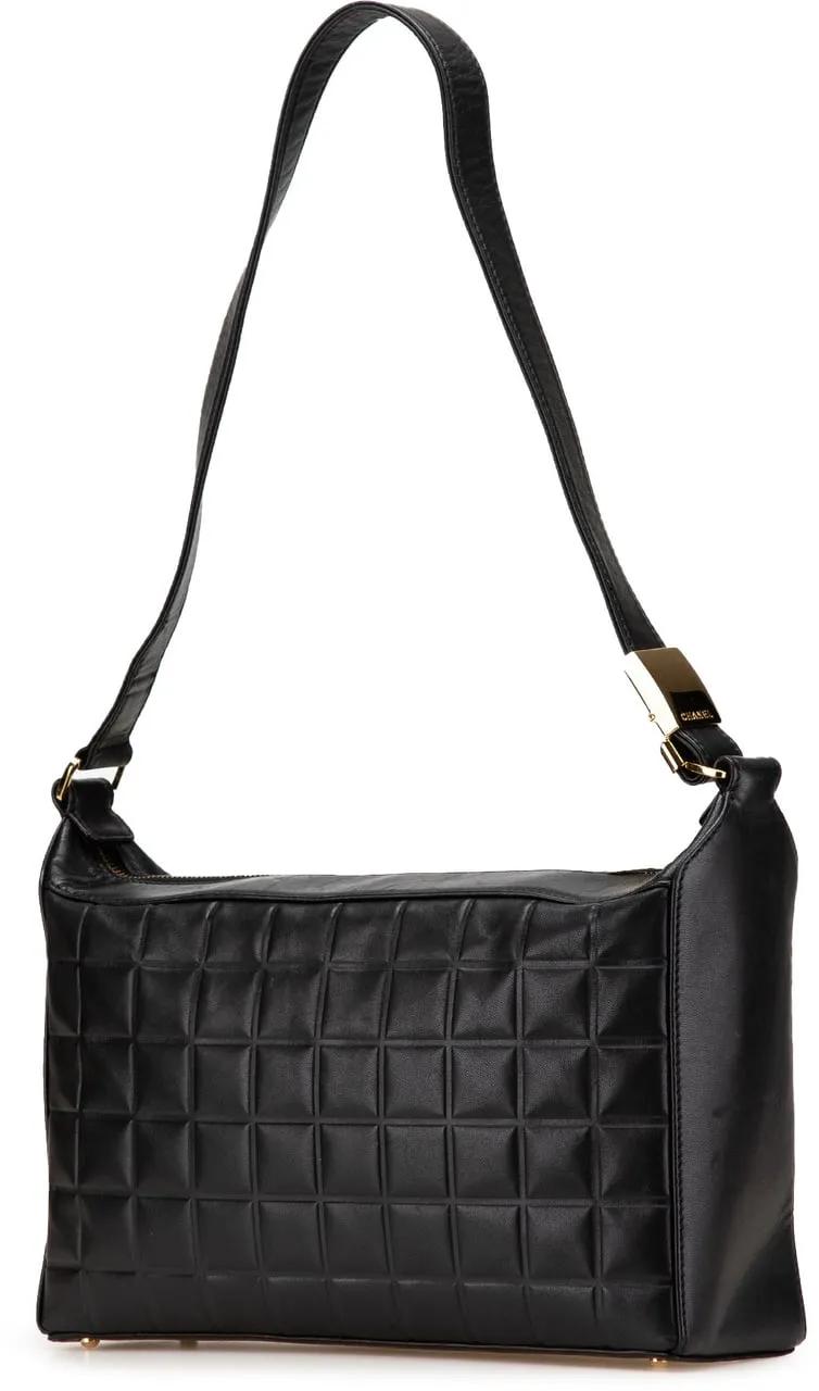 Thumbnail - Chanel Hobo Bags - 2000-2002 CC Choco Bar Lambskin Shoulder Bag - Gr. unisize - in Schwarz - für Damen