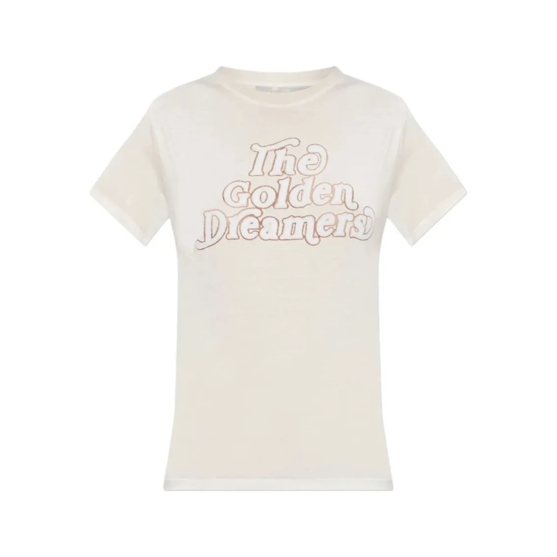 Golden Goose T-shirt Star-Embellished Printed T-Shirt Neutrals