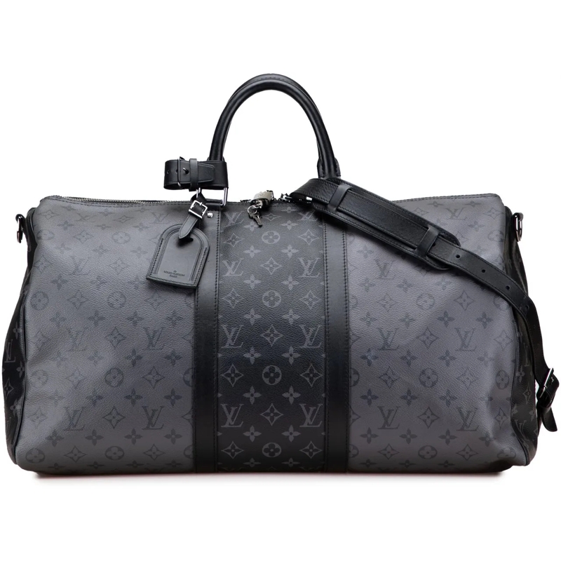 Louis Vuitton Sac week-end Monogram Eclipse Reverse Keepall Bandouliere 50 grau