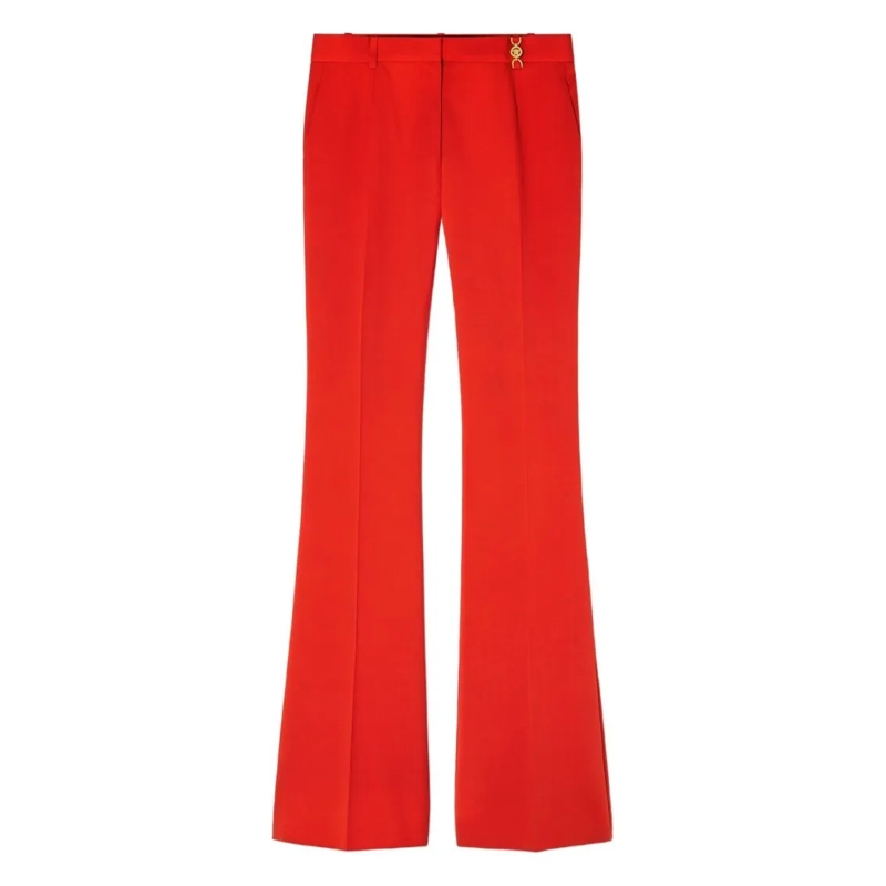 Versace  High-Waisted Flared Trousers In Bold Red Red