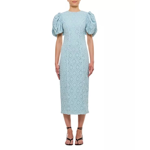 Rotate Lace Midi Fitted Dress Blue 