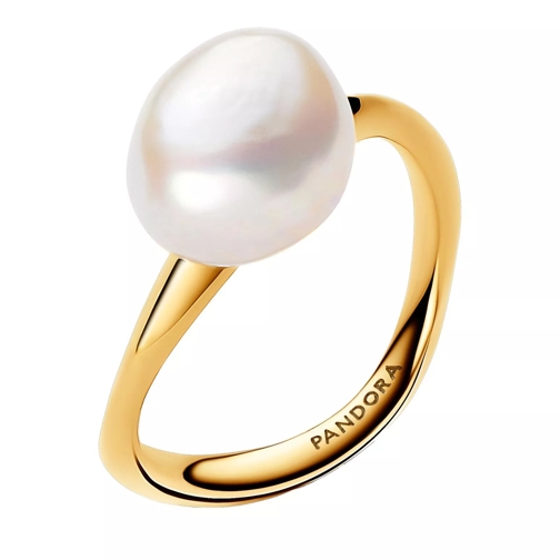 Pandora Ring 14k Gold-plated ring with baroque treated freshwat White