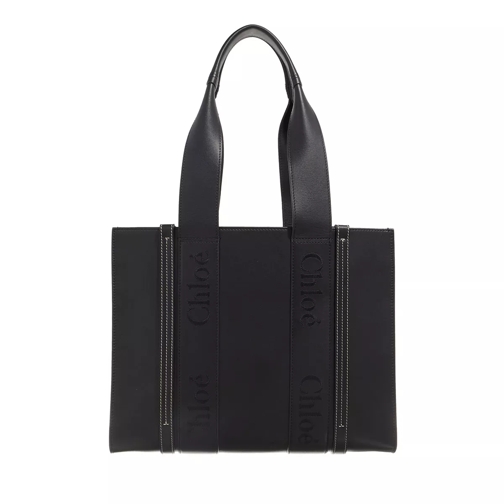 Chloé Medium Woody Tote Bag Black Shopping Bag