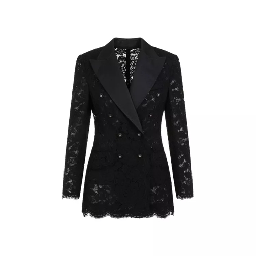 Dolce&Gabbana Black Cotton Lace Jacket Black 