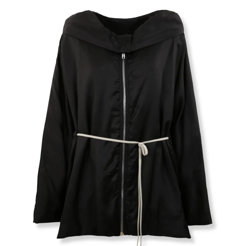 Rick Owens  Padded Black Jacket With High Collar Black