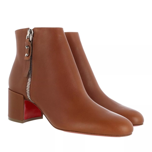 Christian Louboutin Zip Ankle Boots Leather Brown Stiefelette