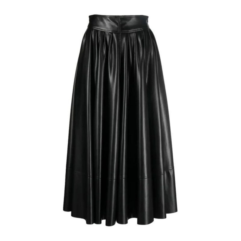 Philosophy Di Lorenzo Serafini Minirok Pleated Maxi Skirt With High-Quality Polyester Fab Black