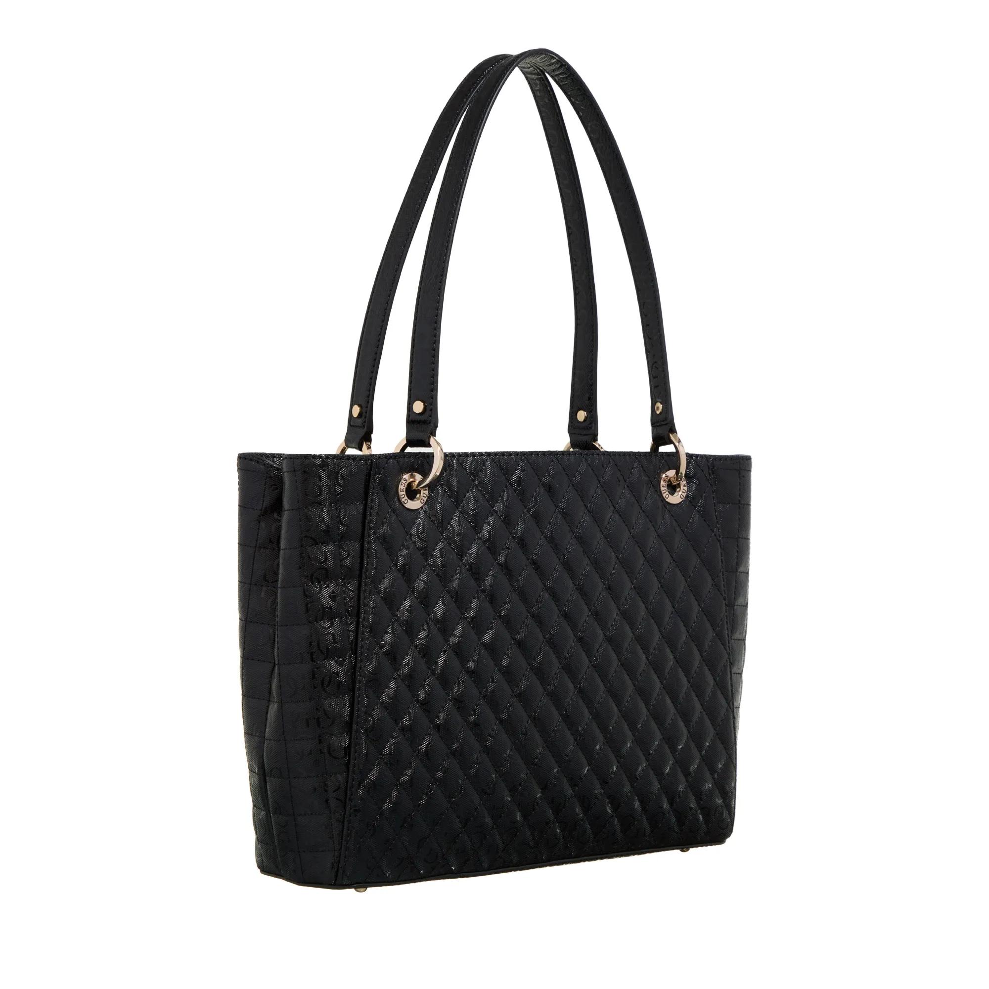 Guess Zwarte Polyethyleen Schoudertas met Meerdere Compartimenten Black Dames