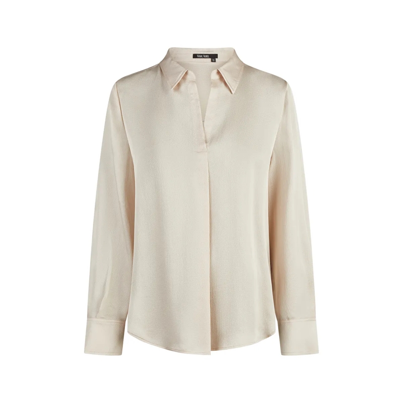 Marc Aurel Bluse Bluse- Rückenpasse mit Falten- Manschette mit K beige