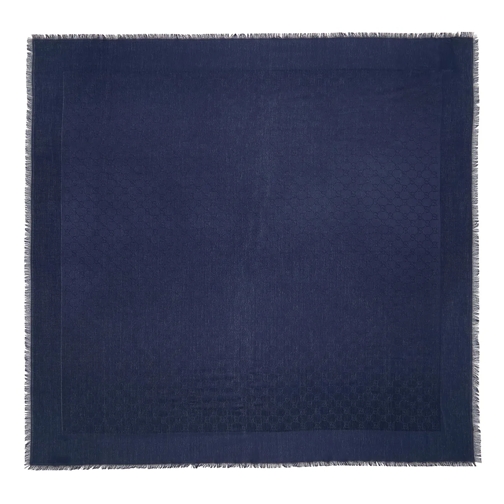 Gucci Lightweight Scarf Silk Jacquard Shawl Blue