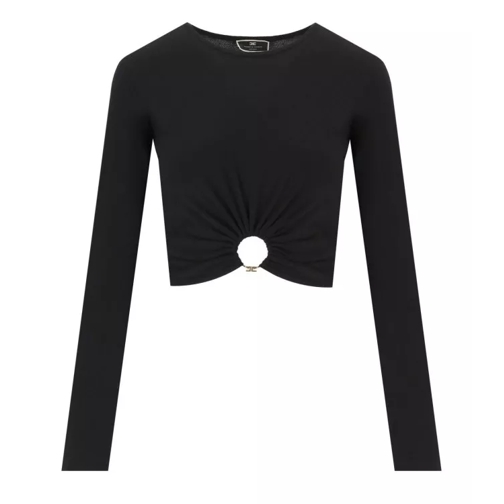 Elisabetta Franchi Black Crop Top Black 