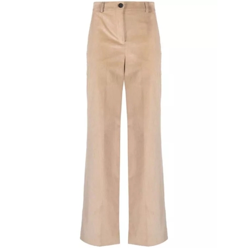 Lorena Antoniazzi  Corduroy High-Waist Wide-Leg Trousers Neutrals