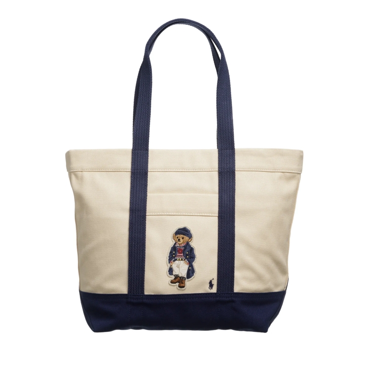 Polo Ralph Lauren Tote Medium Ecru Navy Tote