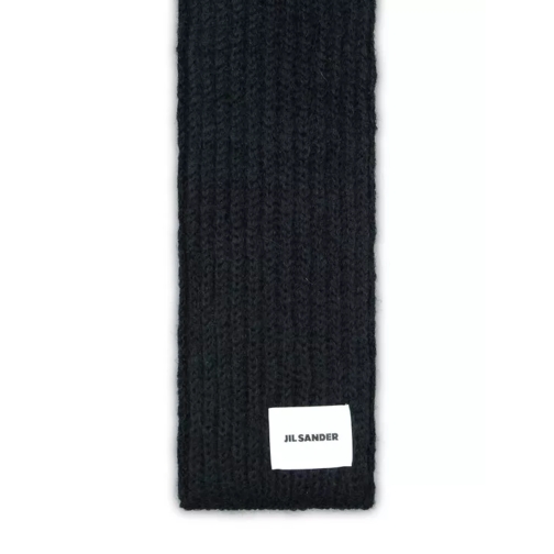 Jil Sander Black Wool Blend Scarf Black 