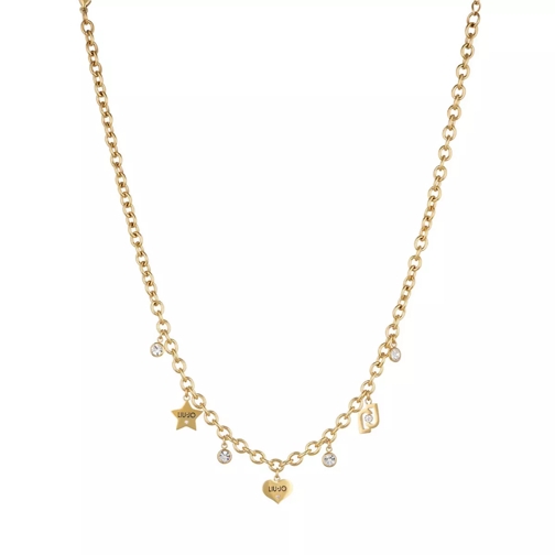 LIU JO Necklace Brilliant Charms Gold Mellanlångt halsband